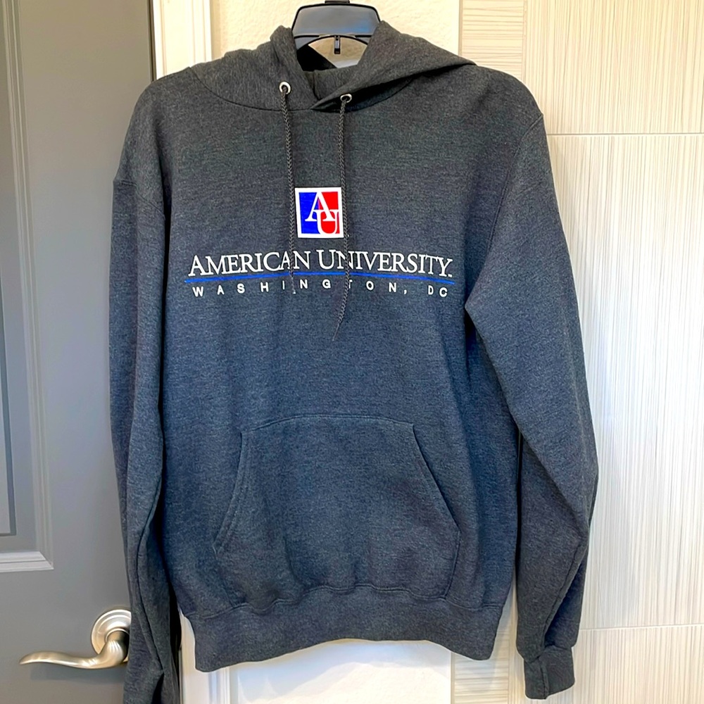 Like New! AMERICAN UNIVERSITY Hoodie, Size Adult Small. Unisex